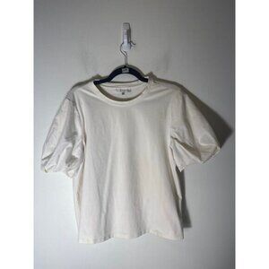 Milly Cream Puff Sleeve Tee Sz L